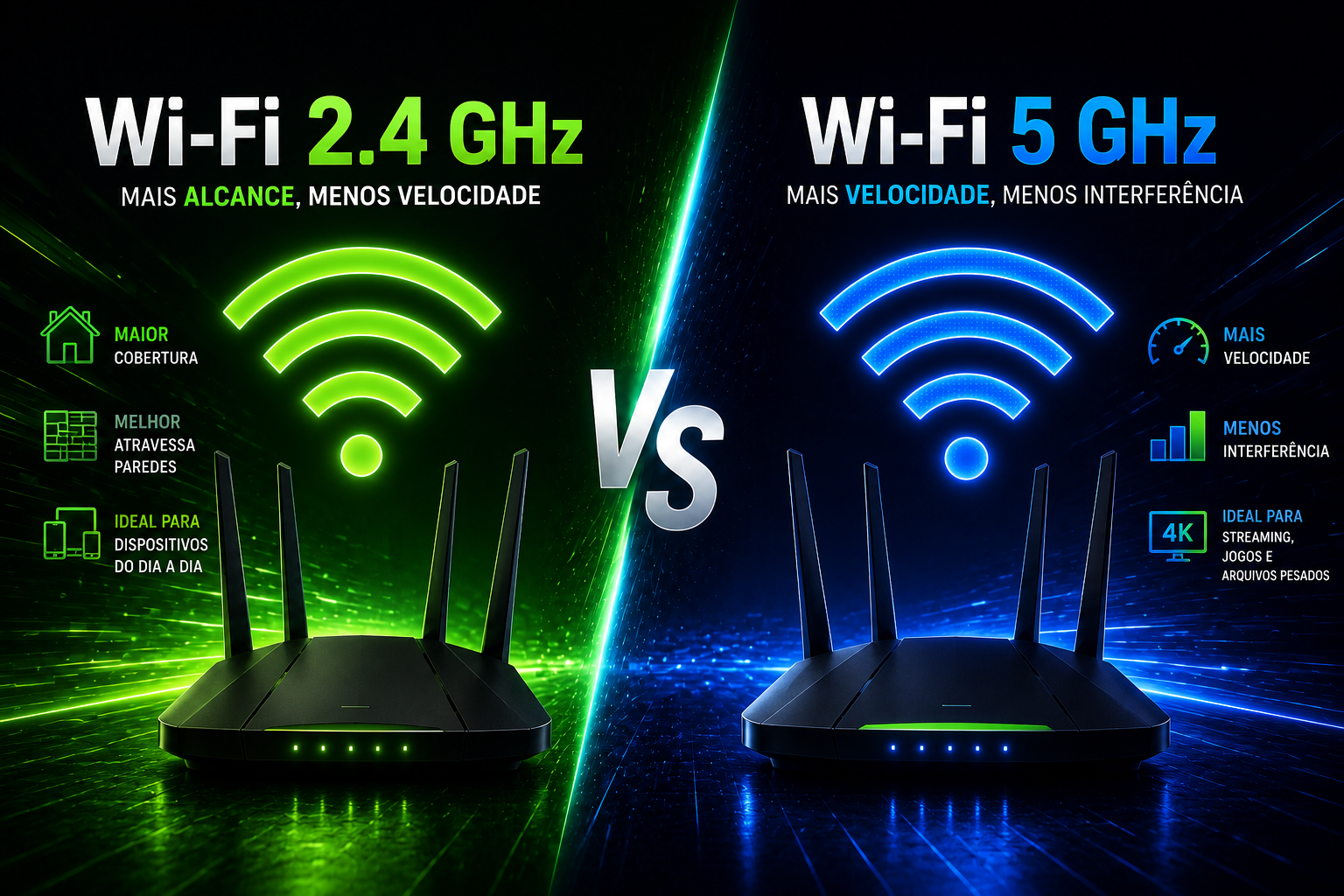 Wi-Fi 2.4 GHz vs Wi-Fi 5 GHz: Qual é a Diferença e Qual Vale Mais a Pena?