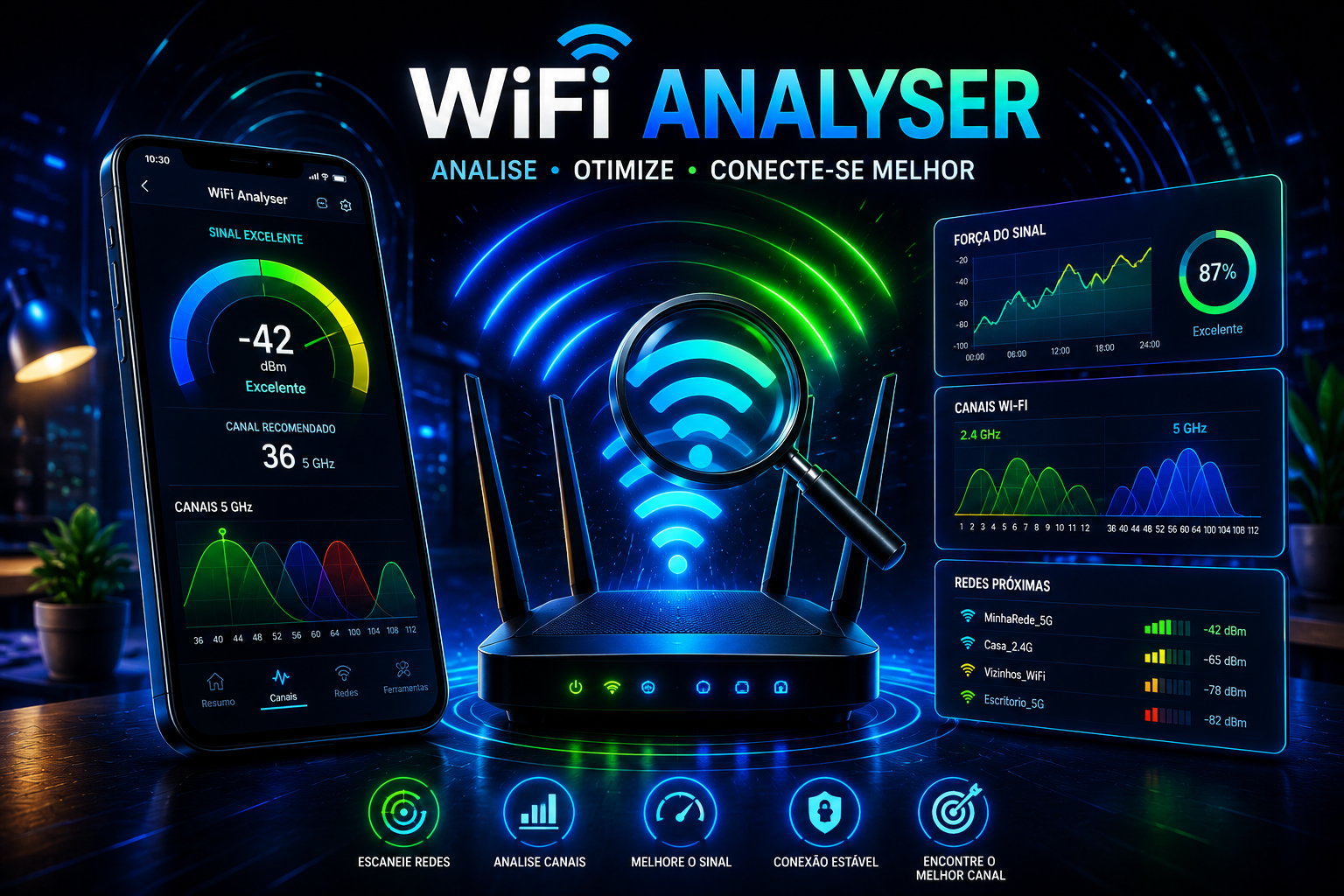 WiFi Analyzer: O Que É, Como Funciona e Como Melhorar Sua Rede Wi-Fi